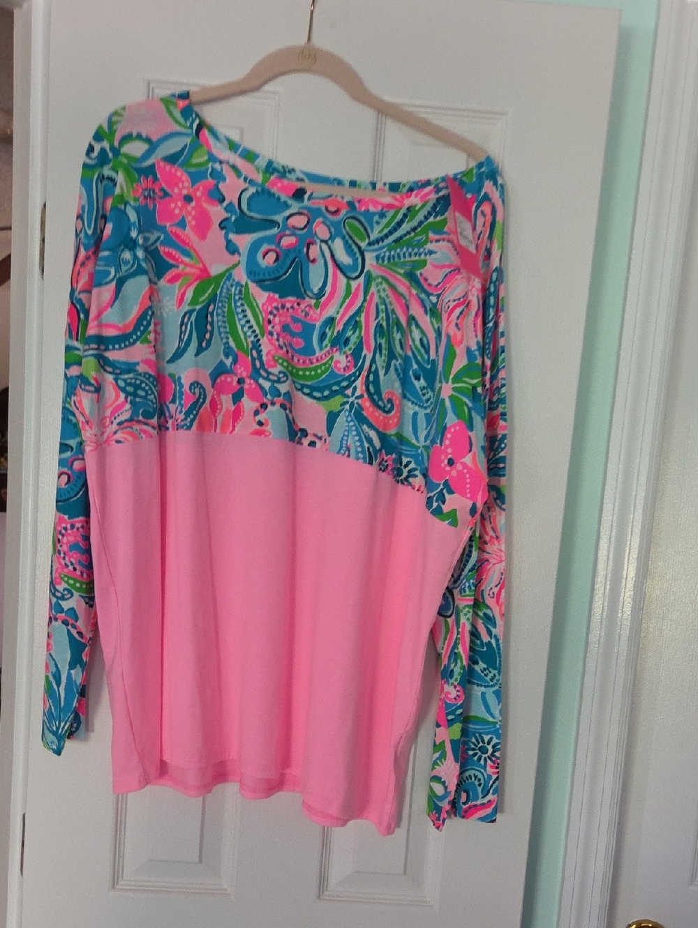 Lilly Pulitzer Pink & Multicolor Floral Long Sleeve Top